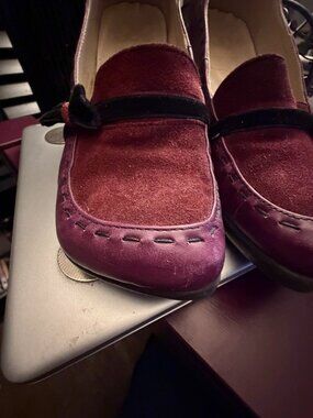 John Fluevog Purple\Maroon Suede Heel